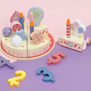 StarQmi Ensemble <span class=keywords><strong>de</strong></span> <span class=keywords><strong>jeu</strong></span> en bois Gâteau <span class=keywords><strong>d</strong></span>'<span class=keywords><strong>anniversaire</strong></span> pour enfants, Jouet Montessori <span class=keywords><strong>de</strong></span> simulation <span class=keywords><strong>de</strong></span> <span class=keywords><strong>jeu</strong></span> <span class=keywords><strong>de</strong></span> rôle, <span class=keywords><strong>Jeu</strong></span> parent-enfant, <span class=keywords><strong>D</strong></span>écoupe et partage amusants pour les tout-petits - Product Image 2