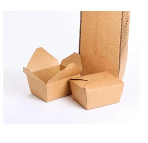 Takeaway thực phẩm <span class=keywords><strong>container</strong></span> thuyền khay giấy kraft sinh thái thân thiện dùng một lần 10oz 12oz Craft giấy PE không thấm nước Carton Đóng Gói Nâu - Product Image 5