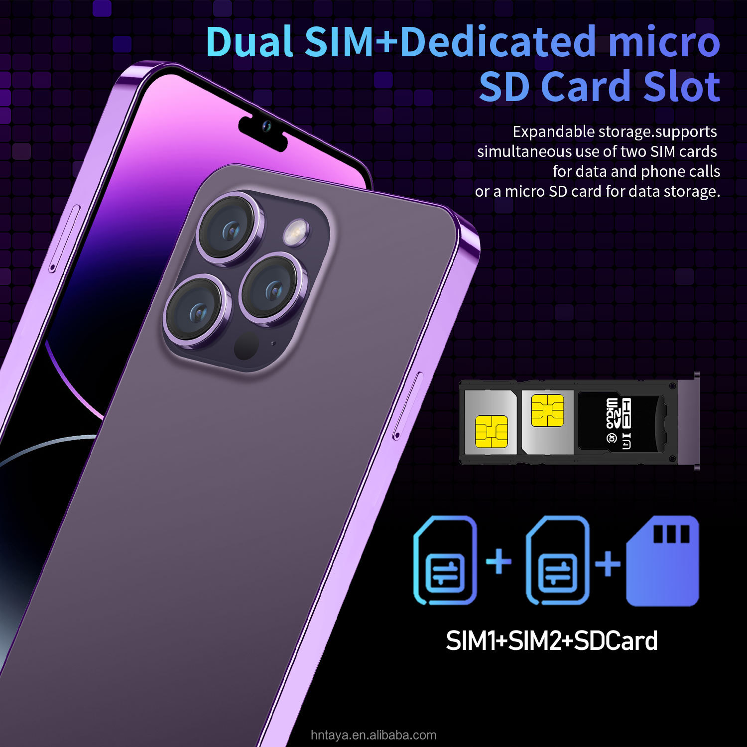 Fast drop ship Original i 14 pro max unlocked cell phone 7.3 inch Big Screen 12GB + 512GB Dual SIM Android 5G smart mobile phone