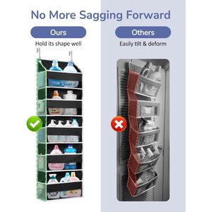 Over The Door Organizer 5 Shelf Hanging <b>Storage</b> With 10 Side Pockets For Baby Products <b>Shoes</b> And Clothing Black - Product Image 6
