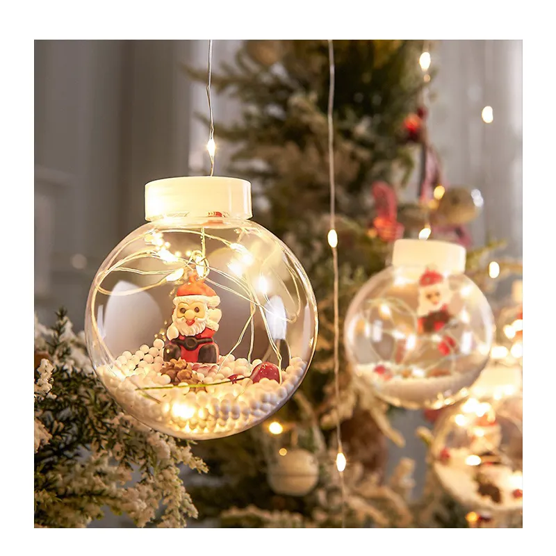 Nueva cadena de luces LED de Navidad decoración interior cortina alambre de cobre luz Santa Claus Bola de los deseos