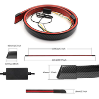 120cm Kohle faser Auto Trim Spoiler Strip Neue 12V Gummi Kofferraum Heck Dach Stoßstange Wing Lip Spoiler Warnung Rücklicht für Autos