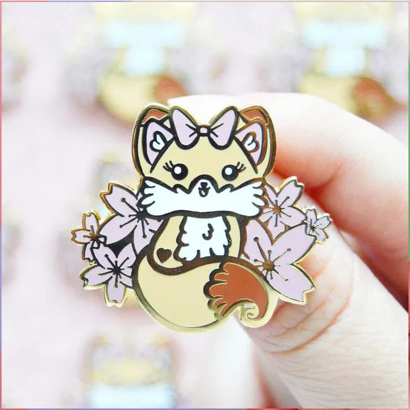 Lapel Pin Packaging Box Personalizado Assorted Blank Cartoon Flower Magnetic Cat Cute Soft Anime Hard Custom Enamel Pins