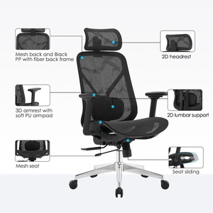 网状旋转办公椅可调高度舒适人体工程学现代书桌家具 - Product Image 5