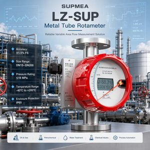 Débitmètre industriel Supmea LZ-SUP HART 4-20mA avec indicateur LCD local, débitmètre à section variable à tube métallique - Product Image 2