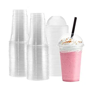 12 oz 350ml stampa personalizzata logo trasparente PET cup 12 oz plastica usa e getta bevanda fredda PET cup con coperchio a cupola