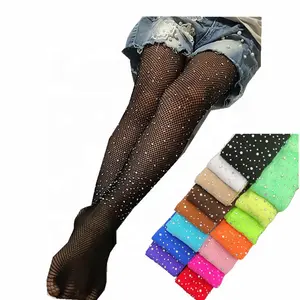 Hot Koop 16 Kleuren Baby Kids Meisje Strass Visnet Sokken Kleurrijke Panty Leggings Groothandel Lange Panty Visnet Sokken