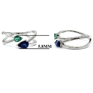 Oem Jewelry Popular Design Best Quality 18k Solid Pink Gold Natural Diamond Thailand Sapphire Emerald Cluster Ring for Lady - Product Image 2