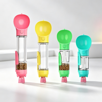 Distributeur d'eau et de nourriture portable multifonction en plastique recyclé pour chien, gamelle intelligente, abreuvoir et distributeur de friandises avec sac à déjections