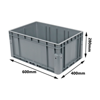 Conteneur en plastique empilable et emboîtable JOIN pour entrepôt automatisé avec design à fentes pour rayonnage – Caisse en plastique