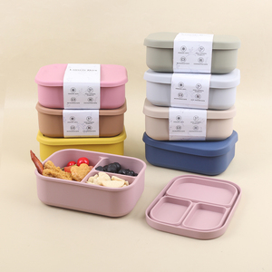 Ý tưởng sản phẩm mới <span class=keywords><strong>2025</strong></span> tùy chỉnh lò vi sóng an toàn leakproof cuộc sống BPA free Silicone trẻ em Hộp Ăn Trưa cho người lớn văn phòng witwater chai - Product Image 5