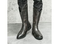 Bottes de cowboy western d'extérieur personnalisées avec logo brodé, mi-mollet, bout pointu, talon épais, séchage rapide, antidérapantes, grande taille 46