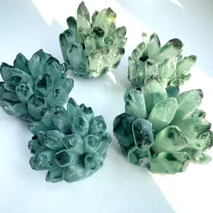 Wholesale Green Ghost Phantom Quartz Crystal Cluster For Healing Stones