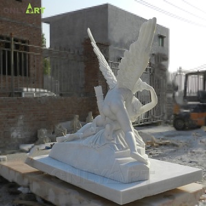 Statue en marbre naturel <span class=keywords><strong>grec</strong></span> classique OEM pour décoration de parc de jardin extérieur Statue de baiser de Cupidon et Psyché directe - Product Image 5