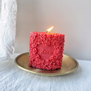 Molde de Silicona para Velas Perfumadas en Forma de Corazón Ecológico con Labios Rojos de Amor para el Día de San Valentín, Letras/Números de Chocolate - Product Image 3