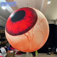 Modèle gonflable sur mesure pour décoration, Grand ballon gonflable œil de monstre rouge pour les festivals d'Halloween