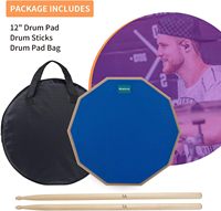 N.S OEM Custom Portable 12-Inch Silica Gel Practice Drum Pad (Black Orange-Red) Customizable Logo Band