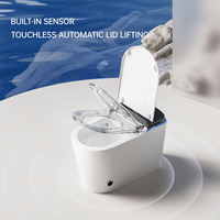 WC intelligent MUUPEG avec télécommande, levage automatique du couvercle, siège chauffant, veilleuse, commande vocale, réservoir d'eau dissimulé pour salle de bain