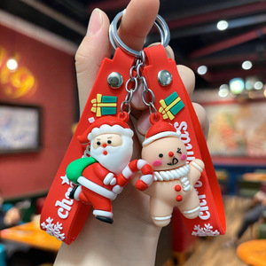 Llavero de plástico PVC con dibujos animados de Papá Noel, regalo de Navidad transfronterizo - Product Image 2