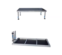Scène modulaire portable en aluminium avec pieds insérés, plateforme antidérapante robuste pour mariages, concerts, événements, installation rapide
