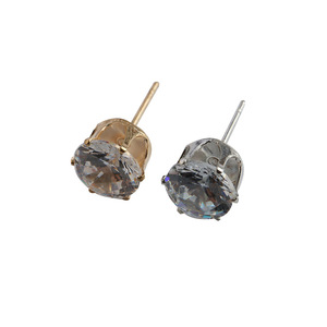 Loose Diamond Earring <b>Posts</b> <b>Round</b> Cubic Zirconia Gold Silver Plated Jewelry Findings For DIY Handmade Accessories - Product Image 5