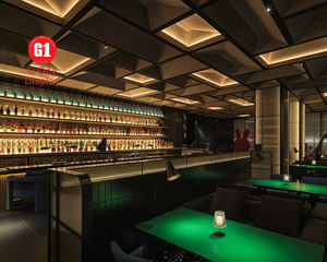 Comptoir de bar moderne et luxueux avec vitrine, idéal pour les bars, les discothèques et les soirées musicales, avec éclairage LED personnalisé, design d'aménagement de bar - Product Image 5