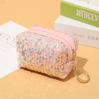 Mini porte-monnaie à sequins 2026, porte-clés pour enfants, porte-monnaie pour filles, sac de rangement élégant pour rouge à lèvres, petites trousses de maquillage pour enfants