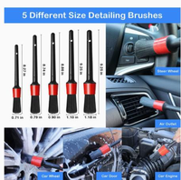 Kit de 17 brosses de detailing automobile, kit de nettoyage auto, brosses pour roues et pneus, éponge de cirage, gant de lavage, serviette, outils d'entretien intérieur et extérieur
