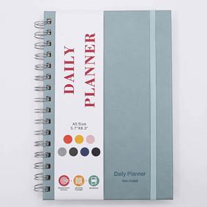 Carnet à spirales A5 avec couverture imperméable, poche renforcée, bande élastique, carnet à spirales personnalisé avec logo d'entreprise, vente en gros - Product Image 2
