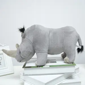 卸売RhinoぬいぐるみリアルなRhinoceros動物ぬいぐるみ野生動物ぬいぐるみかわいいRhinoおもちゃ