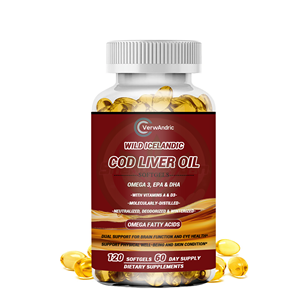 Complément alimentaire <span class=keywords><strong>en</strong></span> gélules d'huile de foie de morue OMEGA 3, EPA et DHA, marque privée OEM, pour un soutien double de la fonction cérébrale et de la santé oculaire - Product Image 1