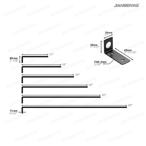 Stock local US, lot de 2 barres de porte battante robustes en métal de 18 pouces, neuves, en acier Gates, revêtement PVC noir, style moderne - Product Image 4