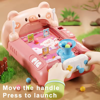 Lustige Familie Desktop-Spiele niedlichen Cartoon benutzer definierte Mini Flipper Shooting Spiel automat Kunststoff Lernspiel zeug für Kinder