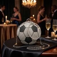 Neue Strass-Kugeltasche mit abnehmbarer Kette – Bling World 2026 Souvenir-Geschenk – Crossbody-Taschen – Perlen-Kristall-Fußball-Clutch-Tasche