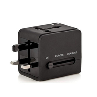 Adaptateur de voyage international Cantell 1500W, 2 USB, 1A, 110-250V, prise électrique universelle mondiale