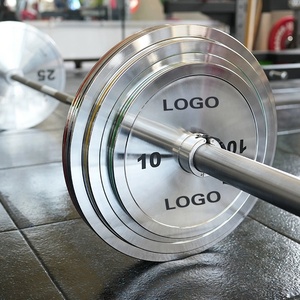 TUSKS FITNESS özel çelik rekabet ağırlık kaldırma plakaları 200kg standart Kg Lb diskler tampon elektroliz ticari kullanım - Product Image 3