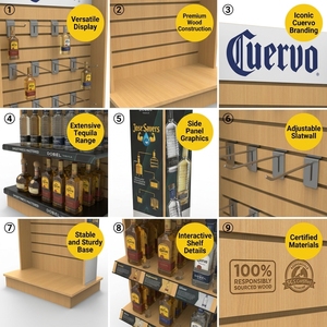 Expositor de Madera Premium Personalizado al por Mayor para Licores, Estante para Botellas de Whisky y Ginebra para Destilerías Artesanales, Salas de Degustación y Tiendas Boutique - Product Image 5