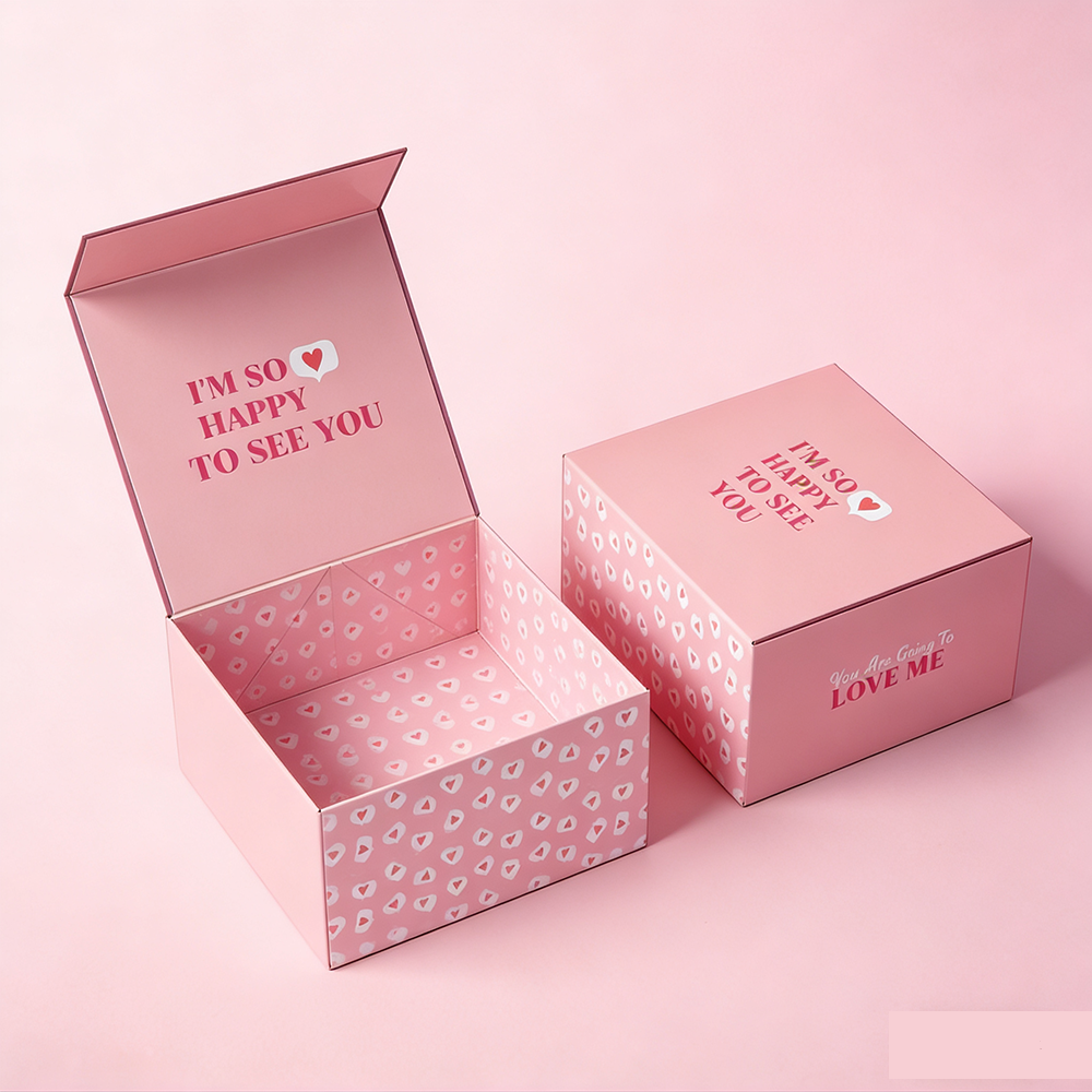 High Quality Custom Pink Folding Personalize Packaging Cardboard Rigid Box Clothing Gift Box Packaging Luxury Packaging Box