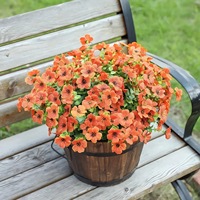 Lot de 7 tiges de fleurs artificielles violettes résistantes aux UV pour extérieur, idéales pour jardin, porche, patio, jardinière et décoration intérieure