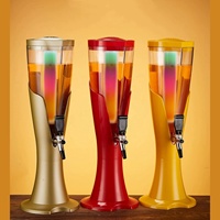 Distributeur de boissons portable automatique 3L personnalisé à énergie solaire avec éclairage LED et refroidissement par glace pour eau, bière, vin – Construction en plastique