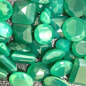 Gema de Ónix Verde, Negro, Azul y Rojo con Base Plana, Corte Ovalado Natural, Piedra de Ágata para Joyería, Precio al por Mayor - Product Image 2