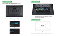 Écran tactile Raspberry Pi de 10.1 pouces Écran secondaire d'ordinateur de programmation capacitive Portable Raspberry Pi intégré