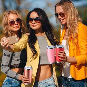 Vaso de Oficina de 20 Oz, Acero Inoxidable, Paquete de 48 con Tapa, Doble Pared, Aislamiento al Vacío, Taza de Viaje para Café, Reutilizable, Ecológico - Product Image 3