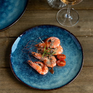 Oferta Especial: Nuevo Juego de Vajilla de Porcelana Fina Azul con Esmalte Craquelado Creativo, Ecológico y Pintado a Mano, Contenedores de Almacenamiento de Alimentos para Hoteles - Product Image 3