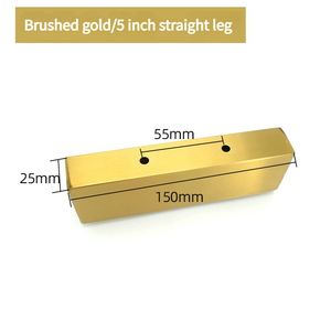 Chân bàn ghế kim loại chất lượng bền, bề mặt chải, nhiều kích thước, chân tủ TV, chân ghế sofa màu vàng gold - Product Image 4