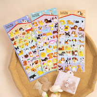 Autocollants 3D en relief mignons en forme de chien, autocollants en relief de dessin animé Shiba Inu, décorations pour récompenses d'enfants et loisirs créatifs en vrac