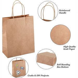 Paper <b>Bags</b> with Handles Assorted Sizes <b>Gift</b> Bulk Goodie Kraft Paper for Business Shopping Retail Party Merchandise Paper <b>Bags</b> - Product Image 3