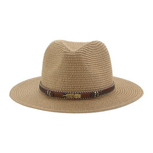 Sombreros de Paja de Papel, Sombrero Panamá de Ala Ancha, Sombrero de Paja al por Mayor, Gorra de Paja de Playa de Verano, Gorra de Moda Unisex - Product Image 1