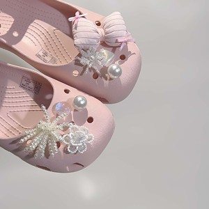 Nouvel Arrivage : Breloques <span class=keywords><strong>Croc</strong></span> pour Chaussures de Ballet, Boucles de Décoration de Chaussures Exquises et Robustes avec Perles, Clips de Chaussures Tendance Coréens Dongdaemun - Product Image 1