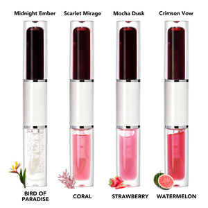 Vente en gros de gloss à lèvres mat double-embout peel-off imperméable, marque privée, maquillage OEM personnalisé, effet velours, ensemble 2-en-1 gloss et huile à lèvres - Product Image 3